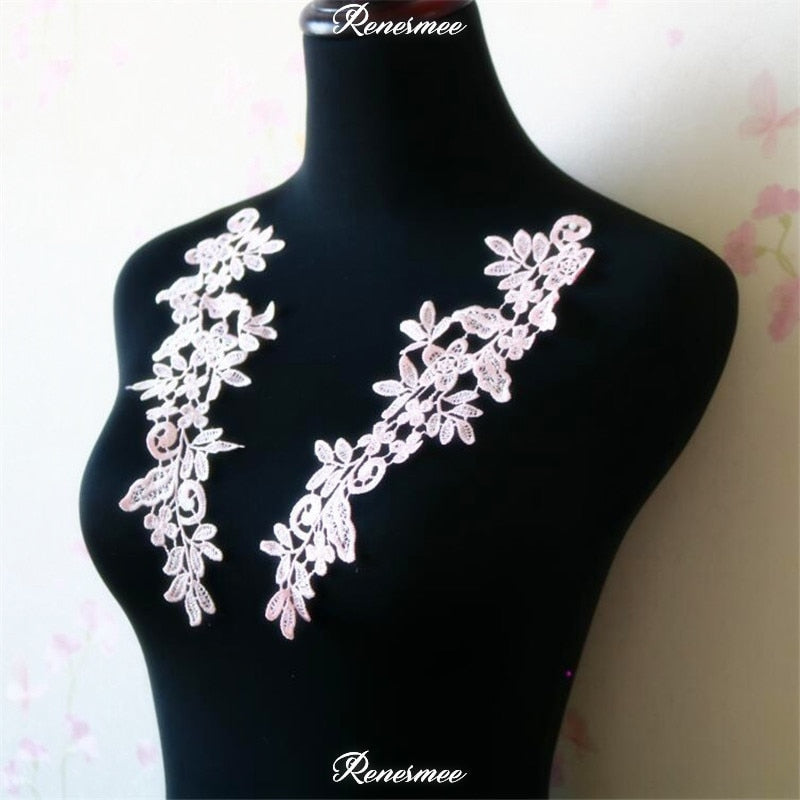 5Pairs/10pcs Lace Flower Appliqué Trims
