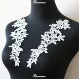 5Pairs/10pcs Lace Flower Appliqué Trims