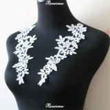5Pairs/10pcs Lace Flower Appliqué Trims