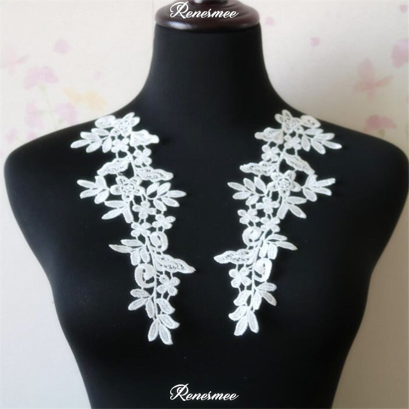 5Pairs/10pcs Lace Flower Appliqué Trims