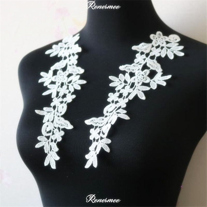 5Pairs/10pcs Lace Flower Appliqué Trims