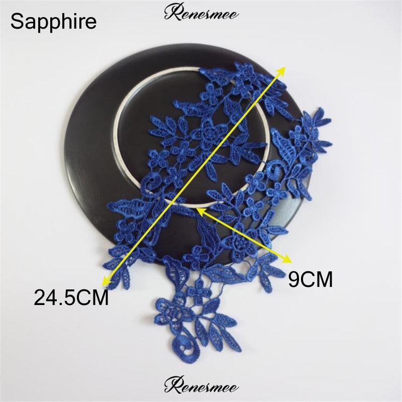 5Pairs/10pcs Lace Flower Appliqué Trims