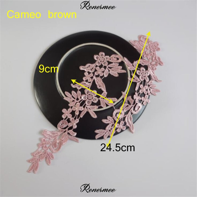 5Pairs/10pcs Lace Flower Appliqué Trims