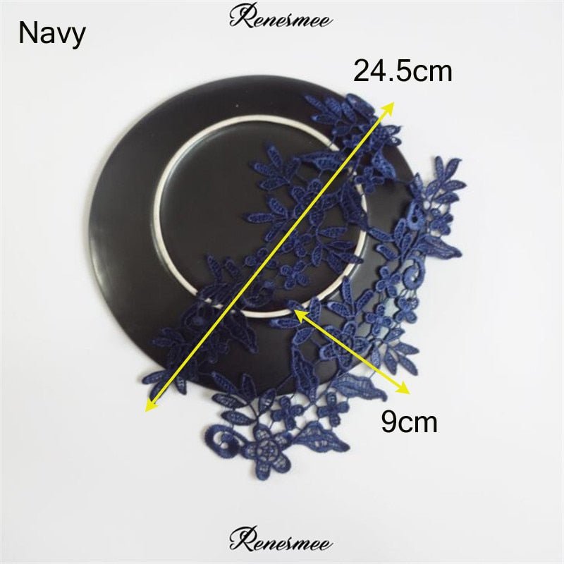 5Pairs/10pcs Lace Flower Appliqué Trims