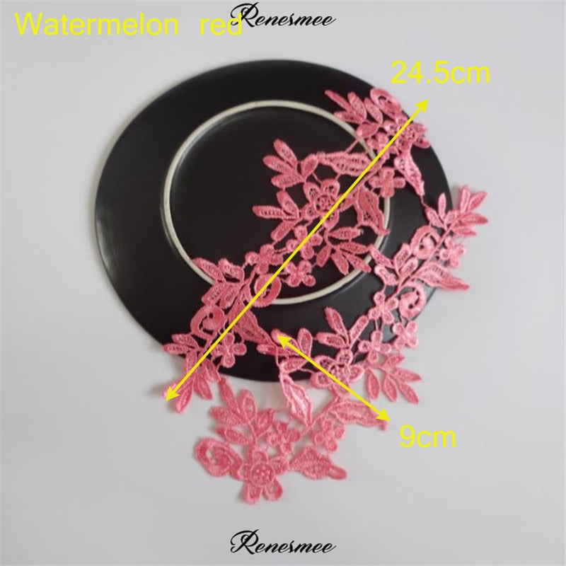 5Pairs/10pcs Lace Flower Appliqué Trims