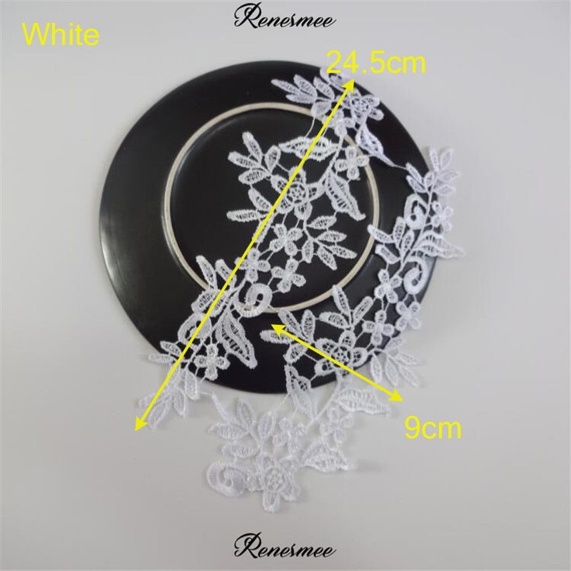 5Pairs/10pcs Lace Flower Appliqué Trims