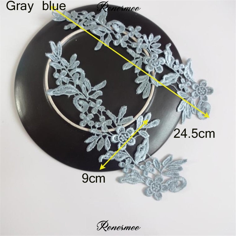 5Pairs/10pcs Lace Flower Appliqué Trims