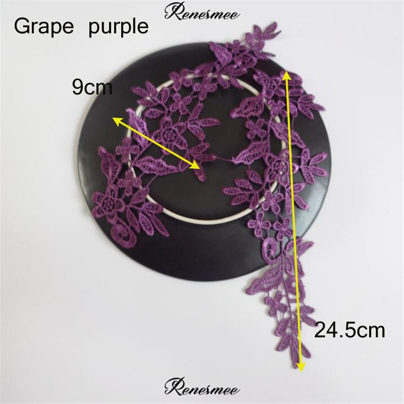 5Pairs/10pcs Lace Flower Appliqué Trims
