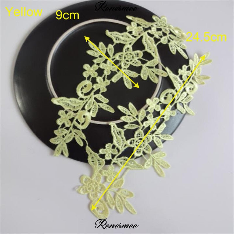 5Pairs/10pcs Lace Flower Appliqué Trims