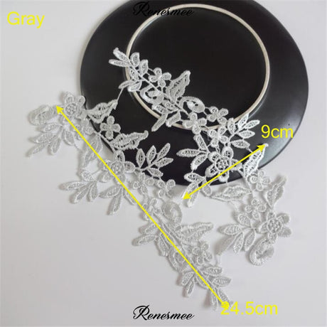5Pairs/10pcs Lace Flower Appliqué Trims