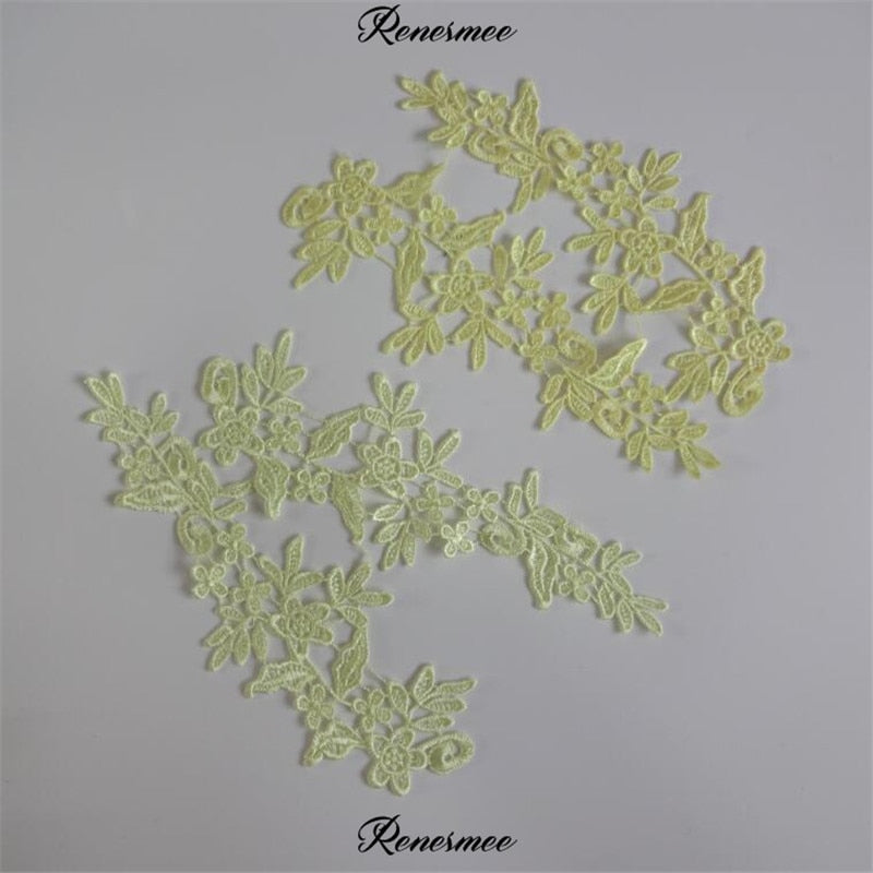 5Pairs/10pcs Lace Flower Appliqué Trims