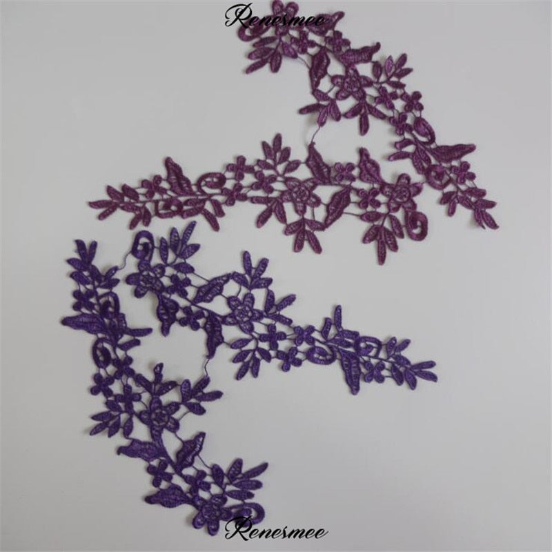 5Pairs/10pcs Lace Flower Appliqué Trims