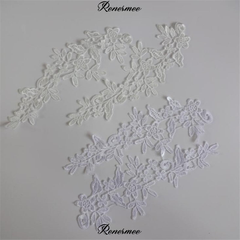 5Pairs/10pcs Lace Flower Appliqué Trims