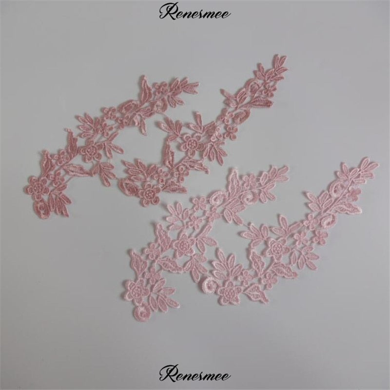 5Pairs/10pcs Lace Flower Appliqué Trims