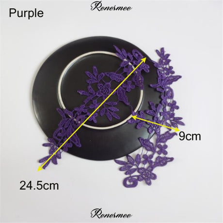 5Pairs/10pcs Lace Flower Appliqué Trims