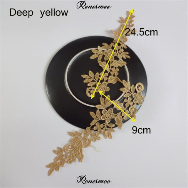 5Pairs/10pcs Lace Flower Appliqué Trims