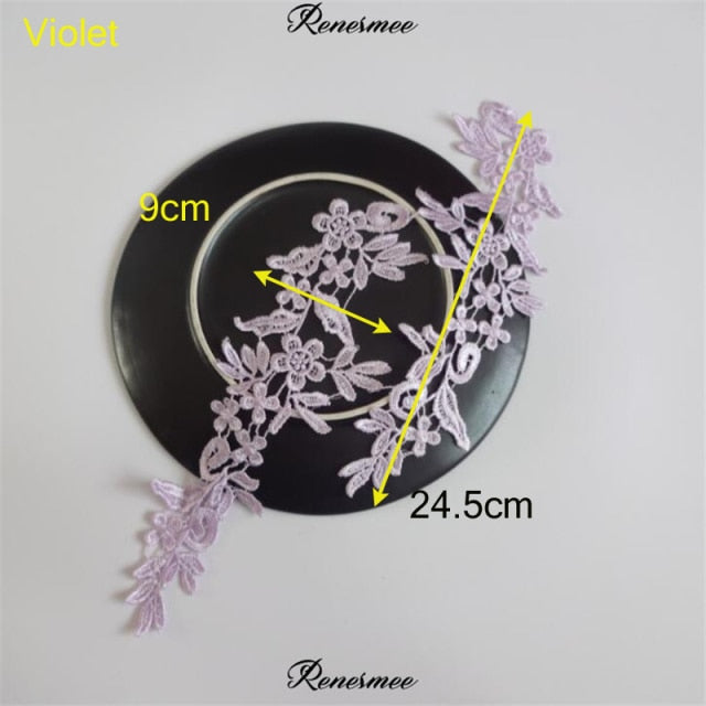 5Pairs/10pcs Lace Flower Appliqué Trims