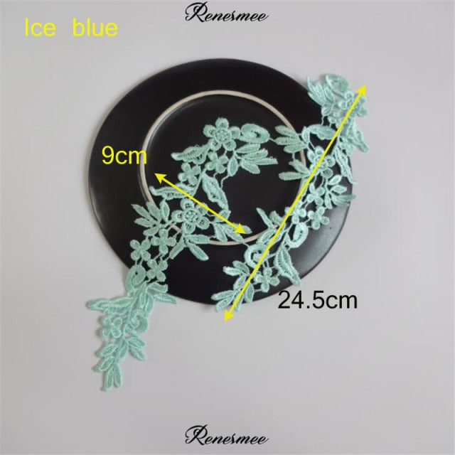 5Pairs/10pcs Lace Flower Appliqué Trims