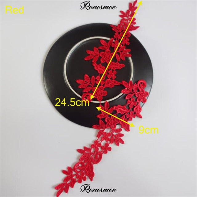5Pairs/10pcs Lace Flower Appliqué Trims