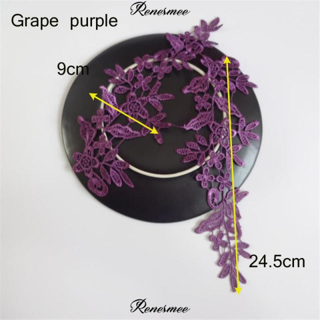 5Pairs/10pcs Lace Flower Appliqué Trims