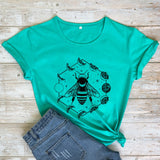 Mystical Moon Phases Bee T-shirt