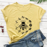 Mystical Moon Phases Bee T-shirt