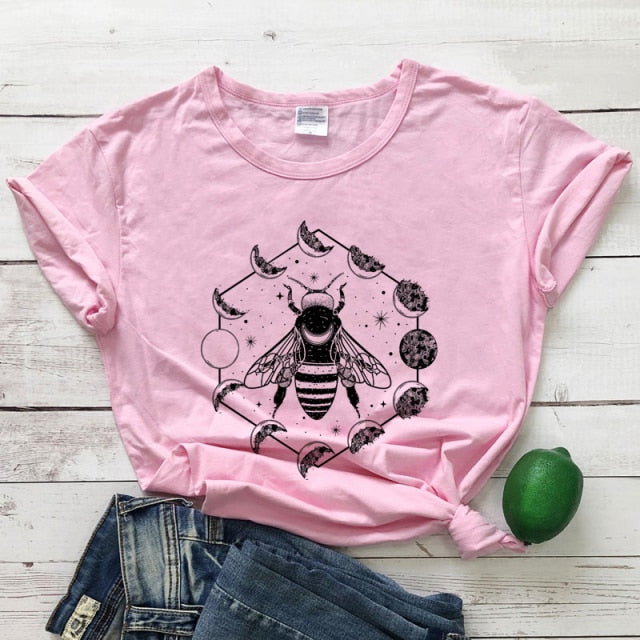 Mystical Moon Phases Bee T-shirt