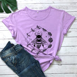 Mystical Moon Phases Bee T-shirt