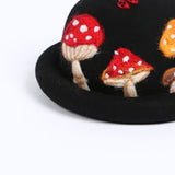 Mushroom & Ladybird Embroidered Jazz Hat