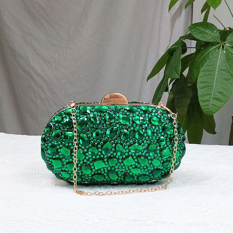 Wickedly Green Crystal Party Shoes and Matching Purse
