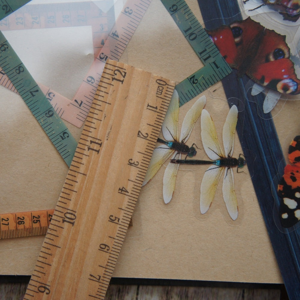 40pcs Insects Ladybug Beetle Dragonfly Bee Frames PVC Stickers Scrapbooking Craft
