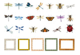 40pcs Insects Ladybug Beetle Dragonfly Bee Frames PVC Stickers Scrapbooking Craft