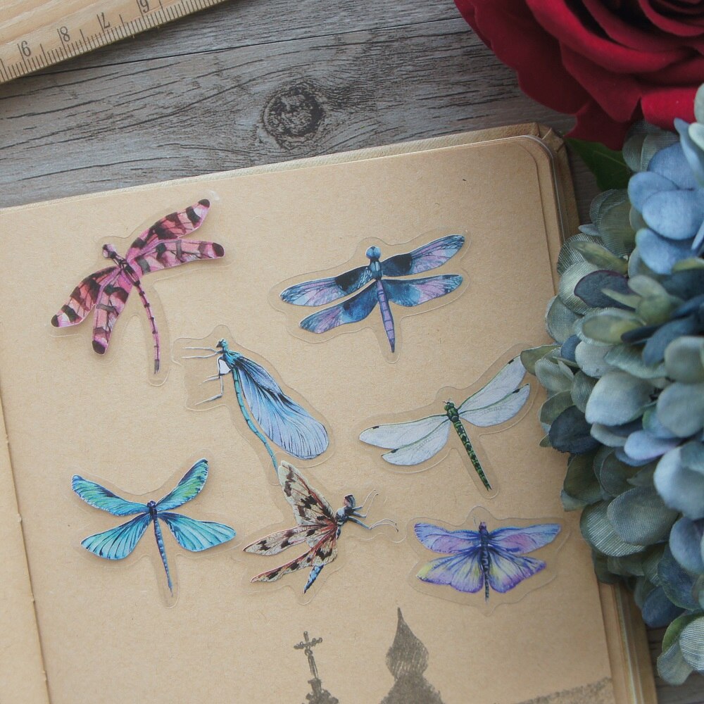 38pcs Mixed Dragonfly PVC Stickers Scrapbooking DIY Crafts