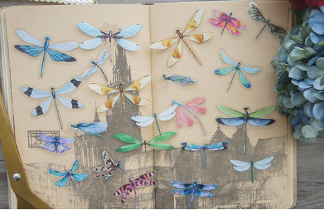 38pcs Mixed Dragonfly PVC Stickers Scrapbooking DIY Crafts