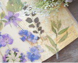 38pcs Purple Flower Orchid Wildflowers PVC Stickers Scrapbooking Craft