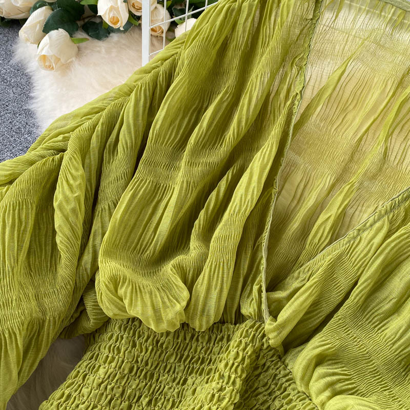 Mega Sleeves Chiffon Midriff Blouse