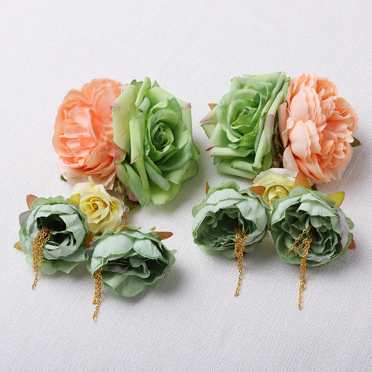 Handmade Lolita Girl Hair Accessories Ribbon Tassel Flowers Hair Clips