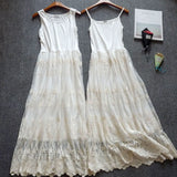 Mori Sweet Lace Layering Dress Black White Floral Embroidery Underdress