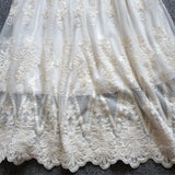 Mori Sweet Lace Layering Dress Black White Floral Embroidery Underdress