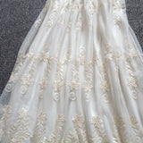 Mori Sweet Lace Layering Dress Black White Floral Embroidery Underdress