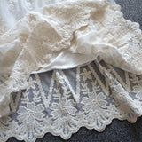 Mori Sweet Lace Layering Dress Black White Floral Embroidery Underdress