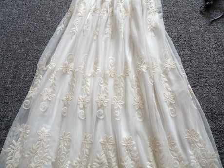 Mori Sweet Lace Layering Dress Black White Floral Embroidery Underdress