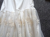 Mori Sweet Lace Layering Dress Black White Floral Embroidery Underdress