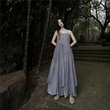 Mori Asymmetrical Double Layer Cotton Maxi Swing Dress