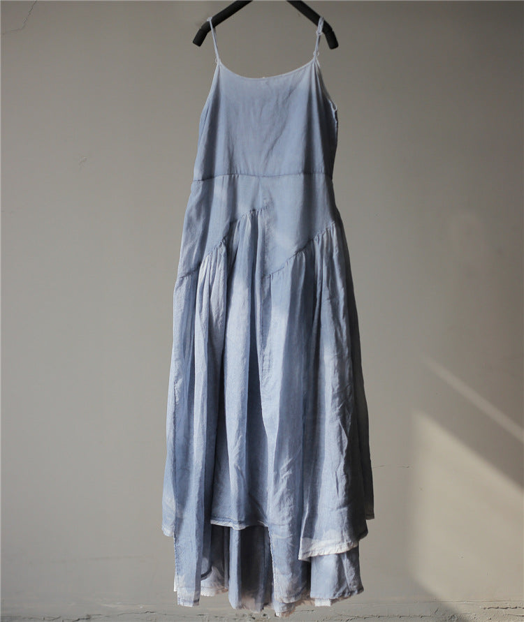 Mori Asymmetrical Double Layer Cotton Maxi Swing Dress