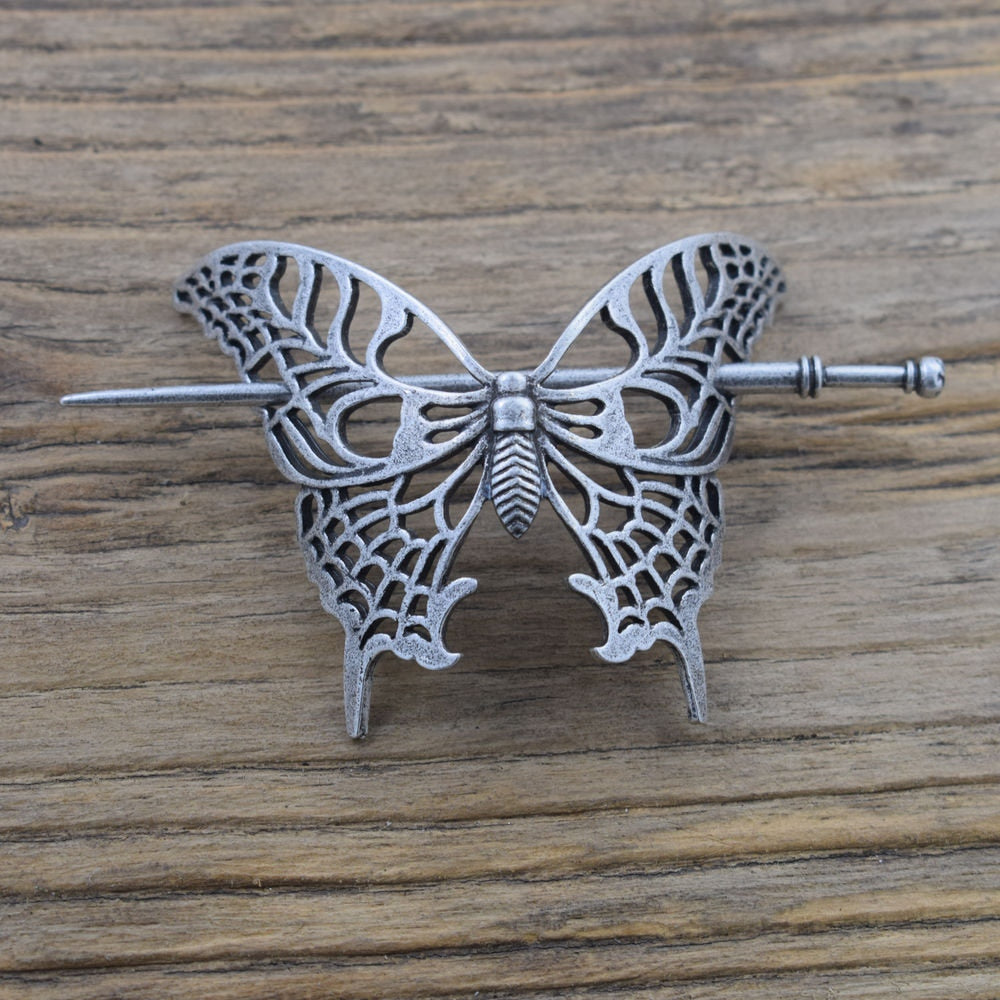 Antique Silver Colour Butterfly Hair Pin Hair Jewellery
