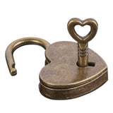Antique Brass Love Lock Padlock & Key