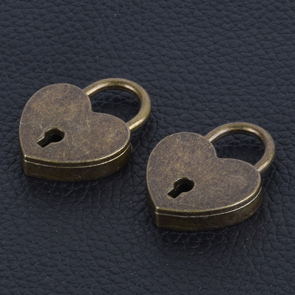 Antique Brass Love Lock Padlock & Key