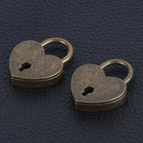 Antique Brass Love Lock Padlock & Key