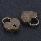 Antique Brass Love Lock Padlock & Key